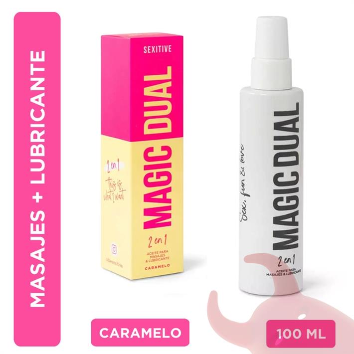  Magic Dual - Aceite para masajes & Lubricantes.  Aroma: Caramelo 100ml 